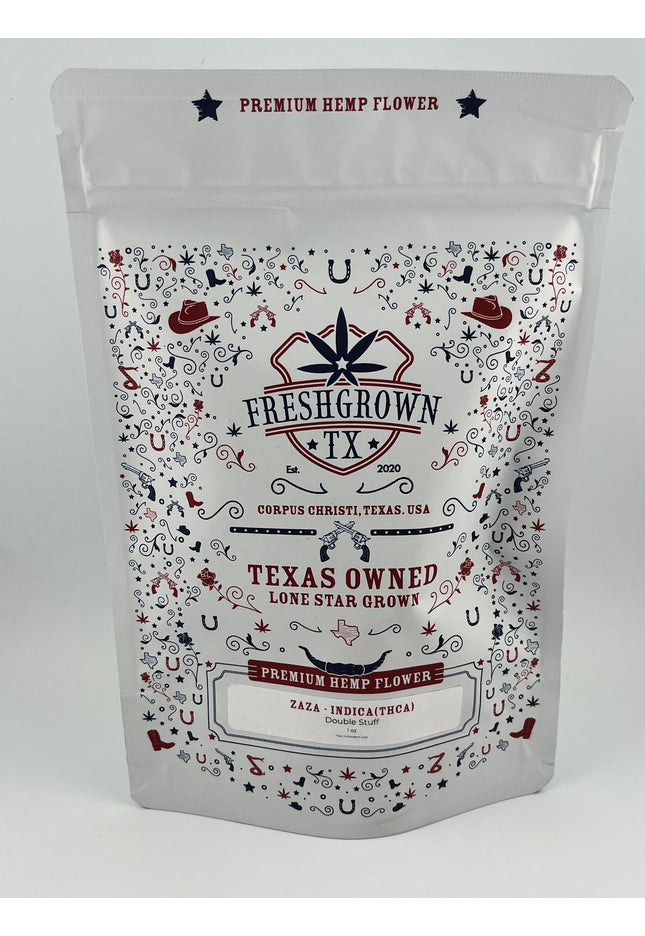 FRESH GROWN TX FLOWER, Double Stuffed INDICA THCA, 1OZ