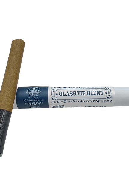 FRESH GROWN TX PREROLL GLASS TIP BLUNT, HYBRID THCA