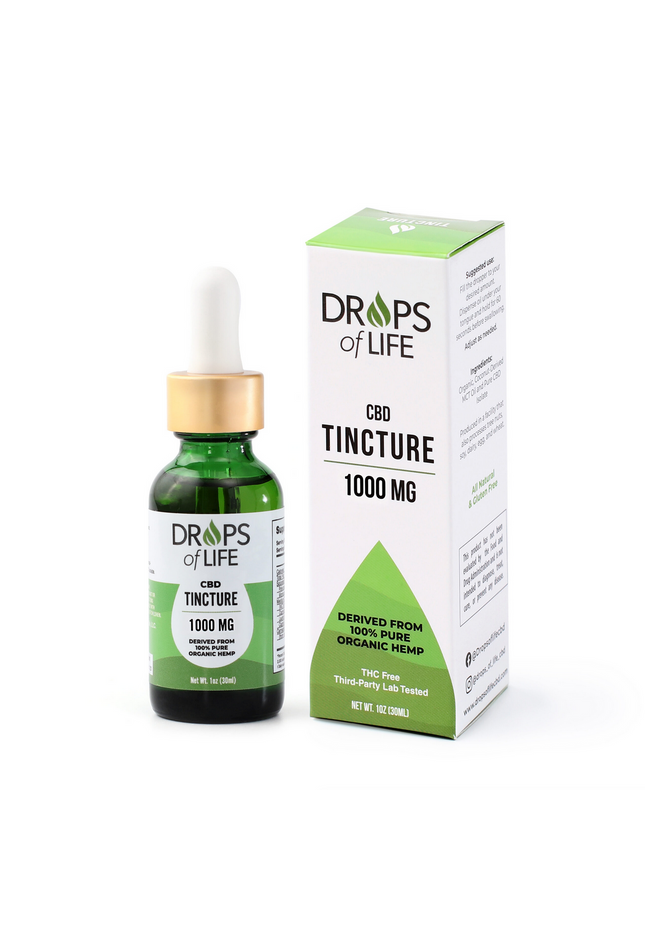 Drops of Life CBD Isolate Tincture, 1oz, 1000mg CBD