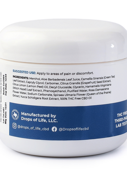 Drops of Life CBD Lotion  for Pain Relief (Glacier Freeze), 4oz, 1000mg CBD