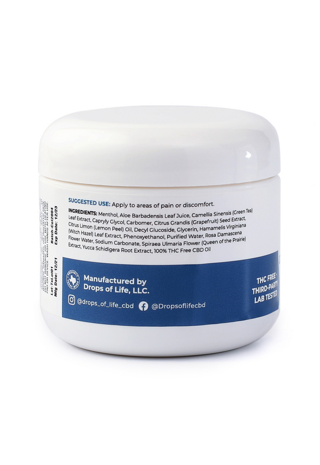 Drops of Life CBD Lotion  for Pain Relief (Glacier Freeze), 4oz, 1000mg CBD