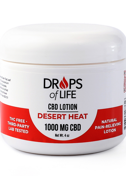 Drops of Life CBD Lotion for Pain Relief (Desert Heat),  4oz, 1000mg CBD