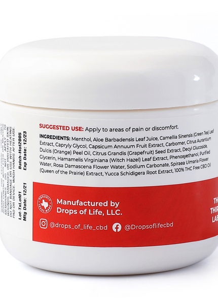 Drops of Life CBD Lotion for Pain Relief (Desert Heat),  4oz, 1000mg CBD