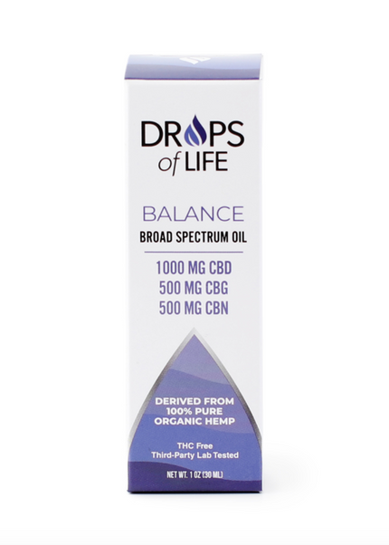 Drops of Life Tincture for Balance, 1oz, 1000mg CBD, 500mg CBG, 500mg CBN