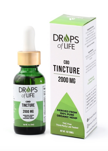 Drops of Life CBD Isolate Tincture, 1oz, 2000mg CBD