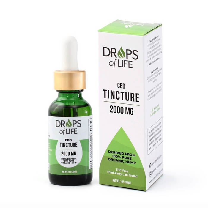 Drops of Life CBD Isolate Tincture, 1oz, 2000mg CBD