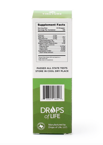 Drops of Life CBD Isolate Tincture, 1oz, 2000mg CBD
