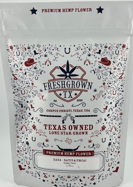 FRESH GROWN TX FLOWER, Sugar Tartz SATIVA THCA, 1OZ