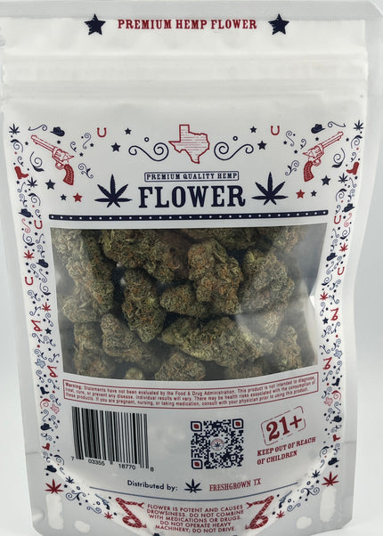 FRESH GROWN TX FLOWER, Sugar Tartz SATIVA THCA, 1OZ