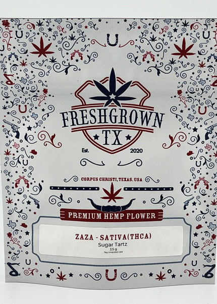 FRESH GROWN TX FLOWER, Sugar Tartz SATIVA THCA, 3.5G