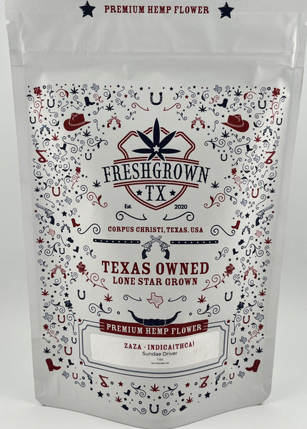 FRESH GROWN TX FLOWER, Sundae Driver INDICA THCA, 1OZ