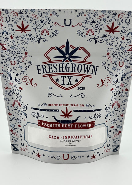 FRESH GROWN TX FLOWER, Sundae Driver INDICA THCA, 7G
