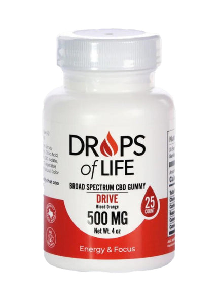 Drops of Life CBG & CBD Gummies for Energy and Drive, 4oz, 500mg CBD
