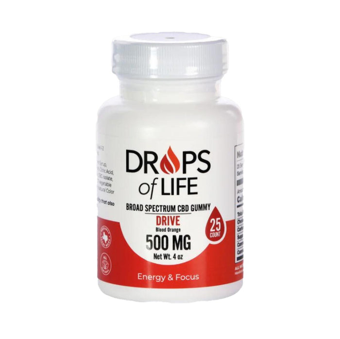 Drops of Life CBG & CBD Gummies for Energy and Drive, 4oz, 500mg CBD