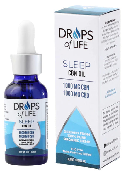 Drops of Life CBN-CBD Tincture for Sleep, 1oz, 100mg CBD, 1000mg CBN